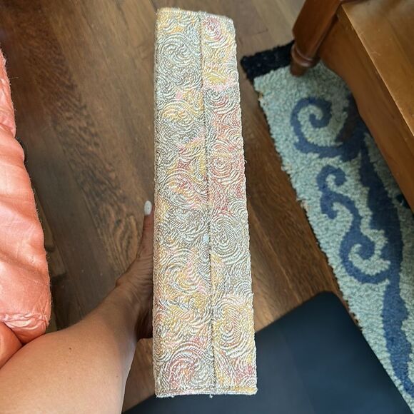 Vintage Johansen taupe, gold, pink & yellow swirl pattern arm bag - Picture 8 of 10